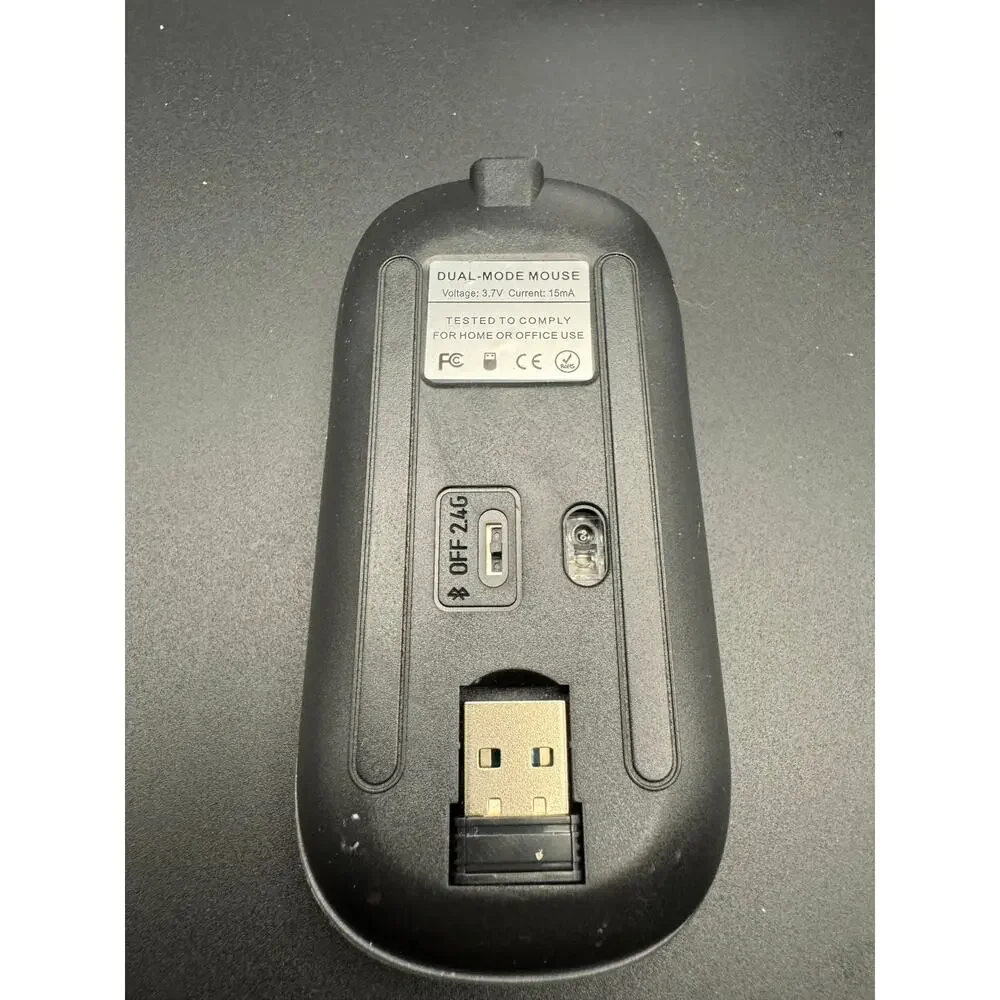 Wireless Bluetooth Usb 2.4g Black Mouse Dual Mode Mice Ipad Laptop Light Weight